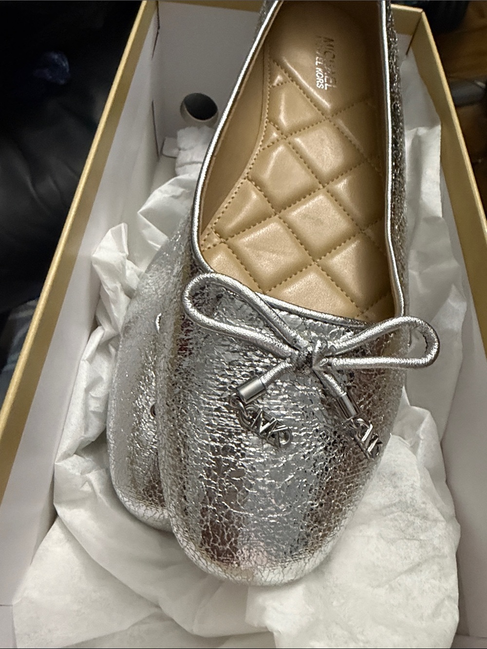 New Michael Kors silver flats